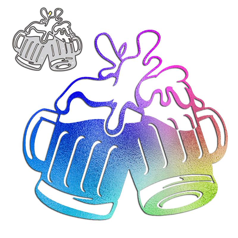 Cheers Oktoberfest Design Pattern Metal Cutting Die Stencil for DIY Scrapbooking Album Photo Embossing Paper Card Craft Decor