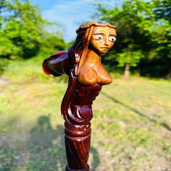 Walking Cane Grandmother Stick Lady Head Walking Stick Cane For Adult Wooden Walking Cane Christmas Gift