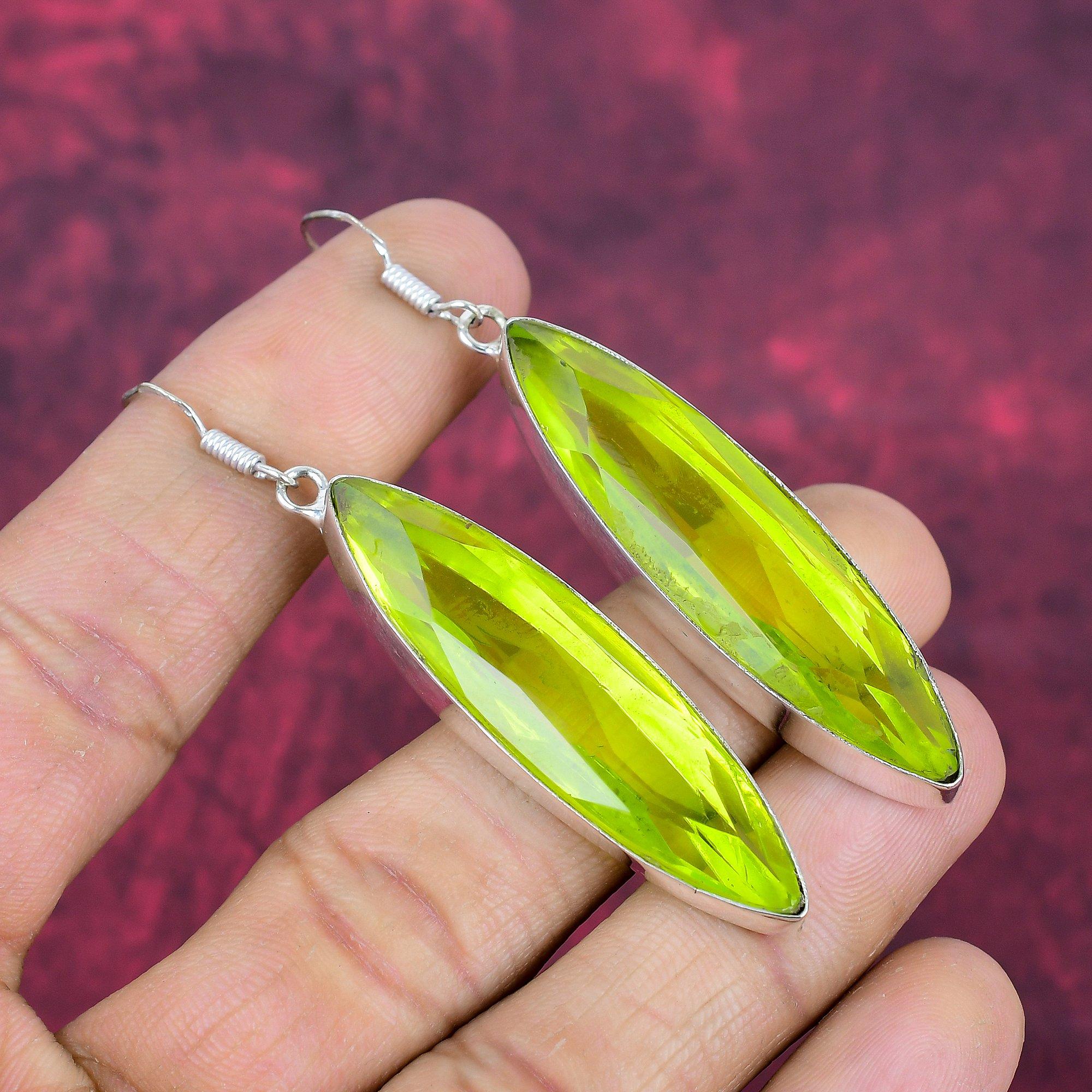Lemon Topaz Earrings Gemstone Jewelry, 925 Solid Sterling Silver Handmade Earrings, Latest Design Jewelry
