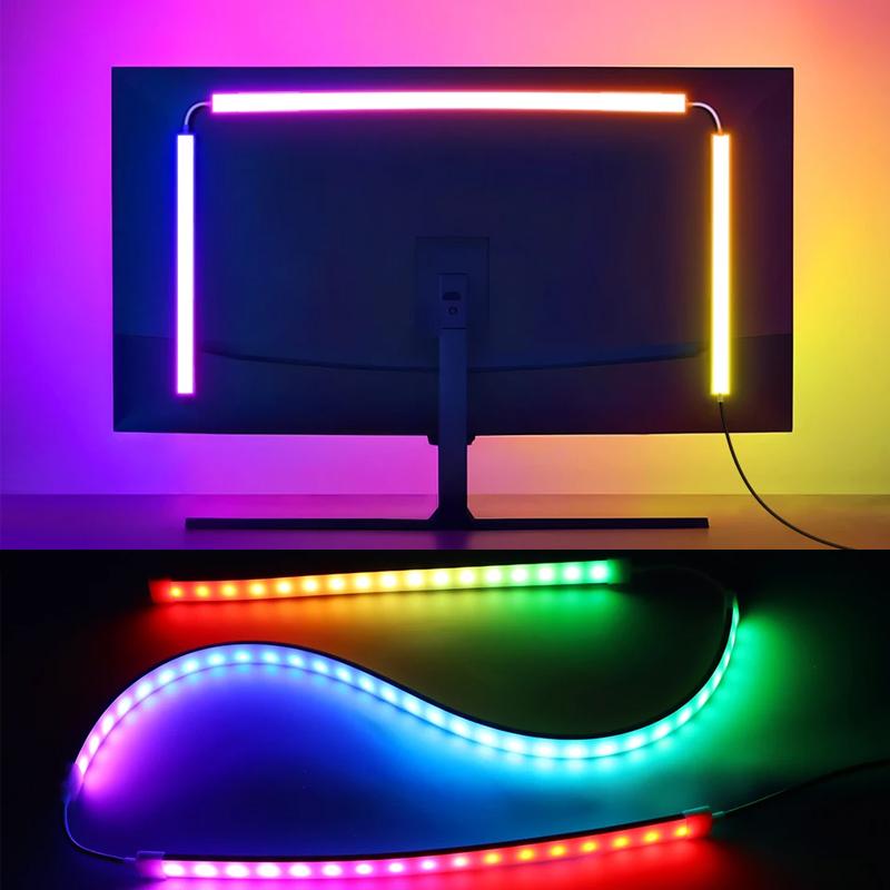 Ambient PC Screen Backlight LED Strip Lights For Computer Monitor USB RGBIC Tape Color Sync Atmosphere Decor Kit For Gaming Room