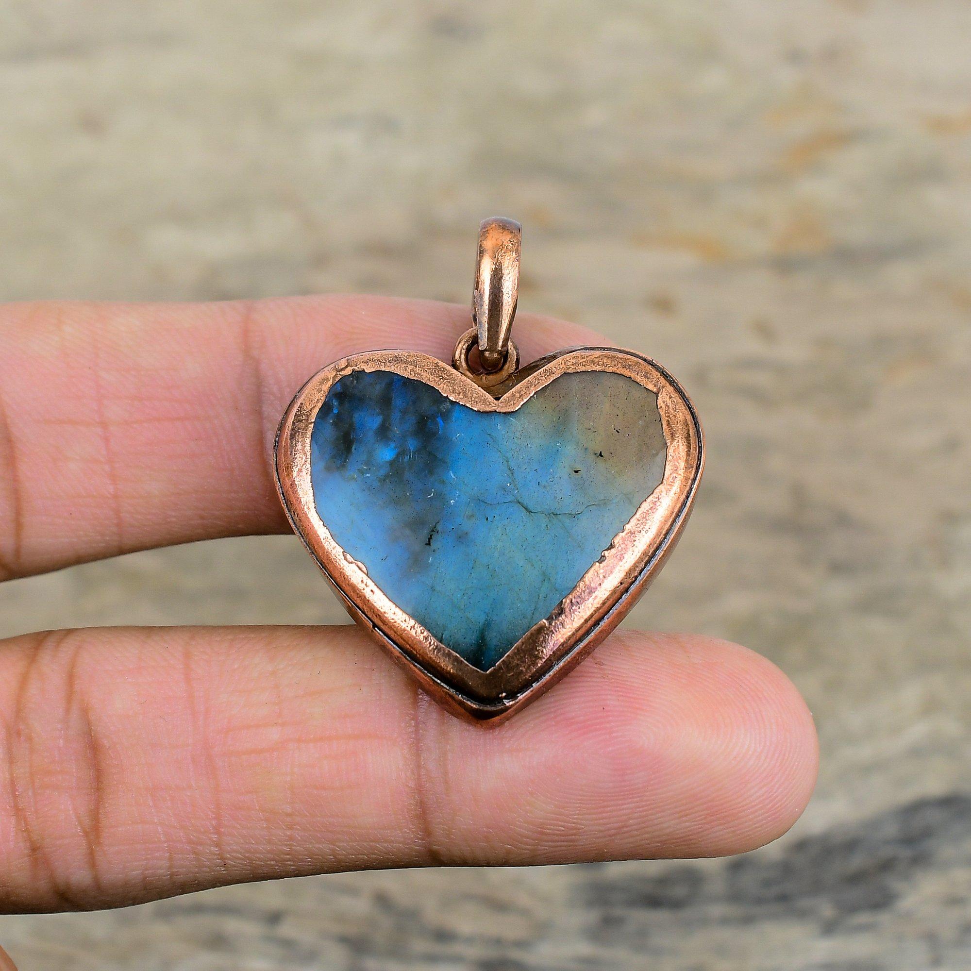 Labradorite Pendant Electroformed Copper Pendant Antique Jewelry Handmade Brand New Pendant Electroformed Gemstone Jewelry Anniversary Gifts