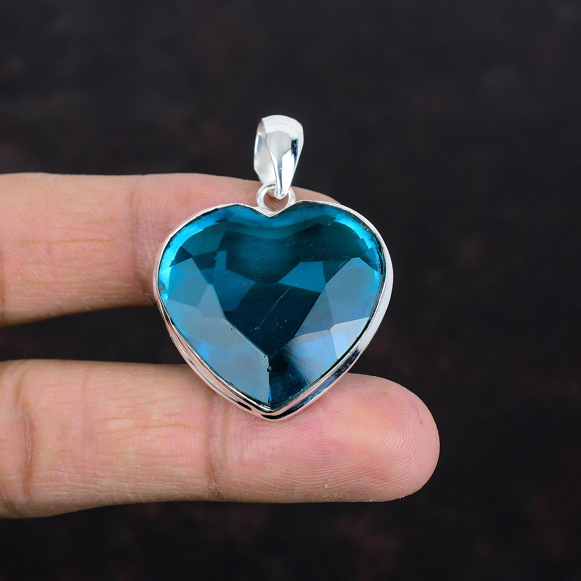 Faceted Indicolite Pendant Gemstone Pendant Designer Jewelry 925 Sterling Silver Pendant Birthstone Pendant Gifts For Women Handmade Pendant