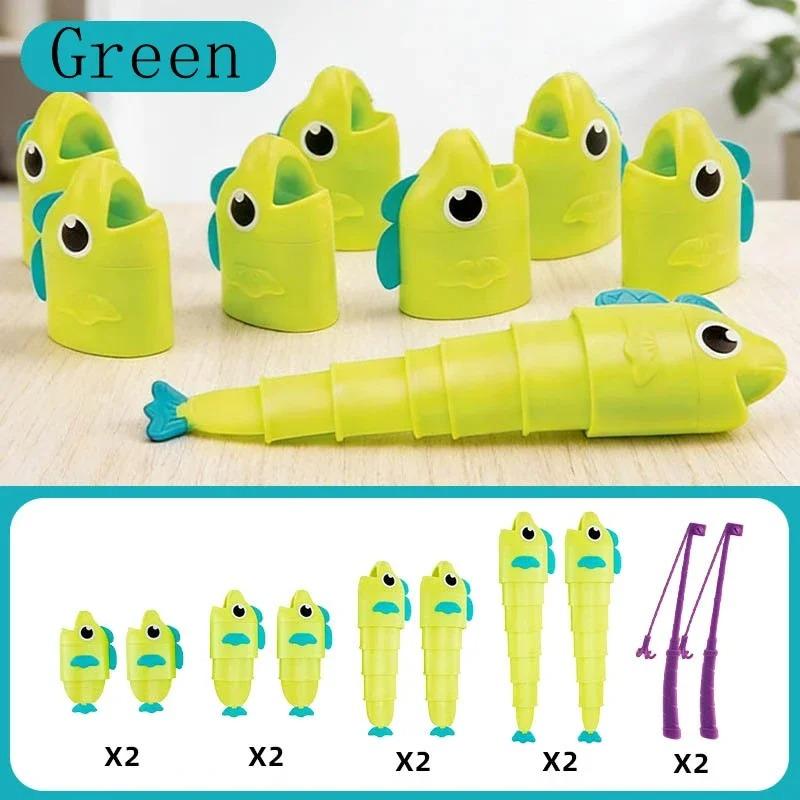 3D-Printed Cartoon Retractable Fishing Set with Hook,Fishing Toy SetFun Parent-Child Interactive Educational Board Game for Kids