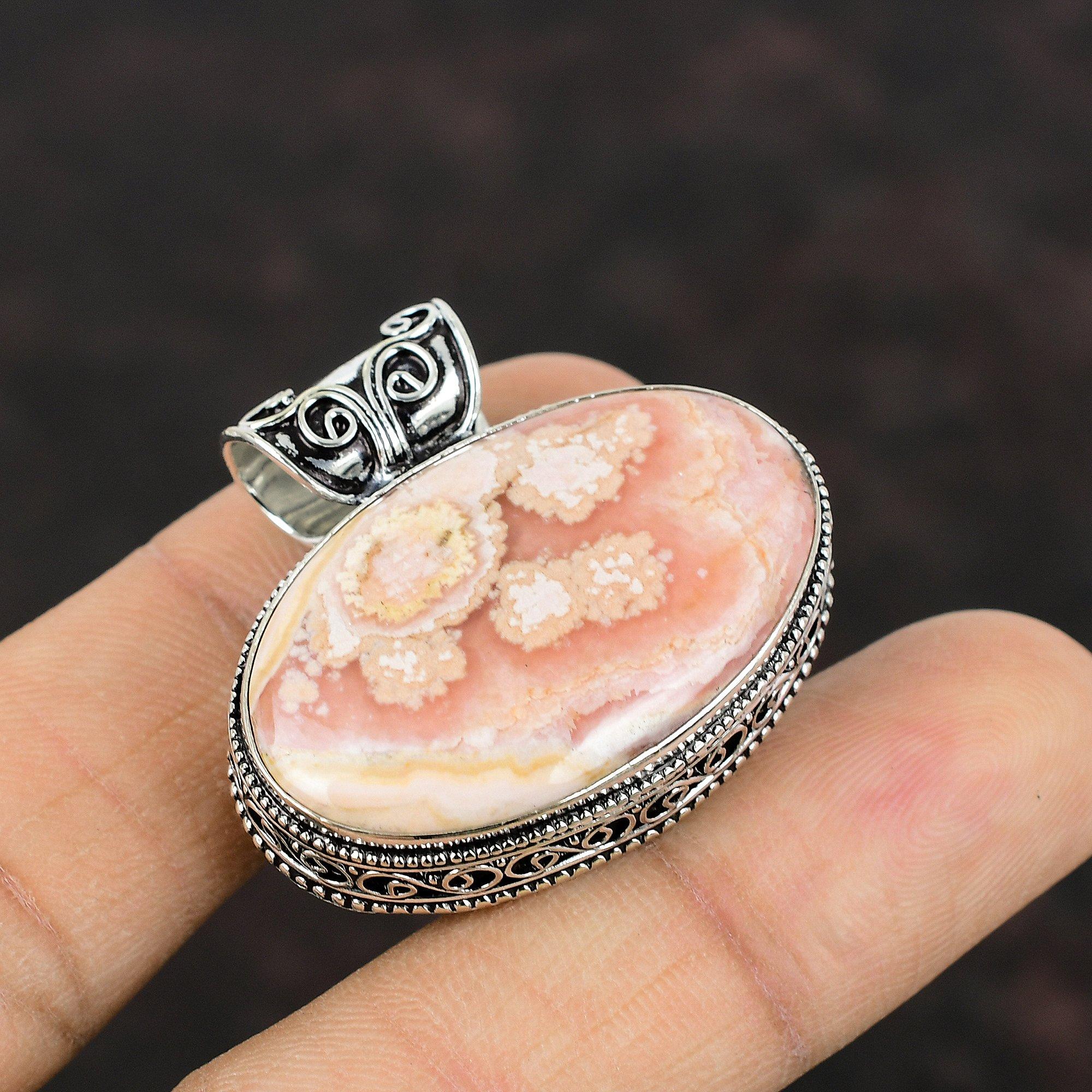 Rhodochrosit Edelstein Anhänger Neuestes Design Anhänger Vintage Anhänger 925 Sterling Silber Anhänger Handgefertigter Anhänger Jahrestag Geschenk für Mama