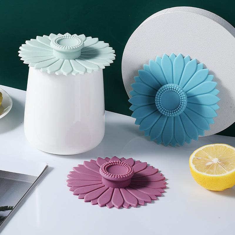1Pcs Silicone Drink Cup Lids Creative Round Mug Cover Reusable Anti Dust Cup Covers Cute Coffee Mug Lid