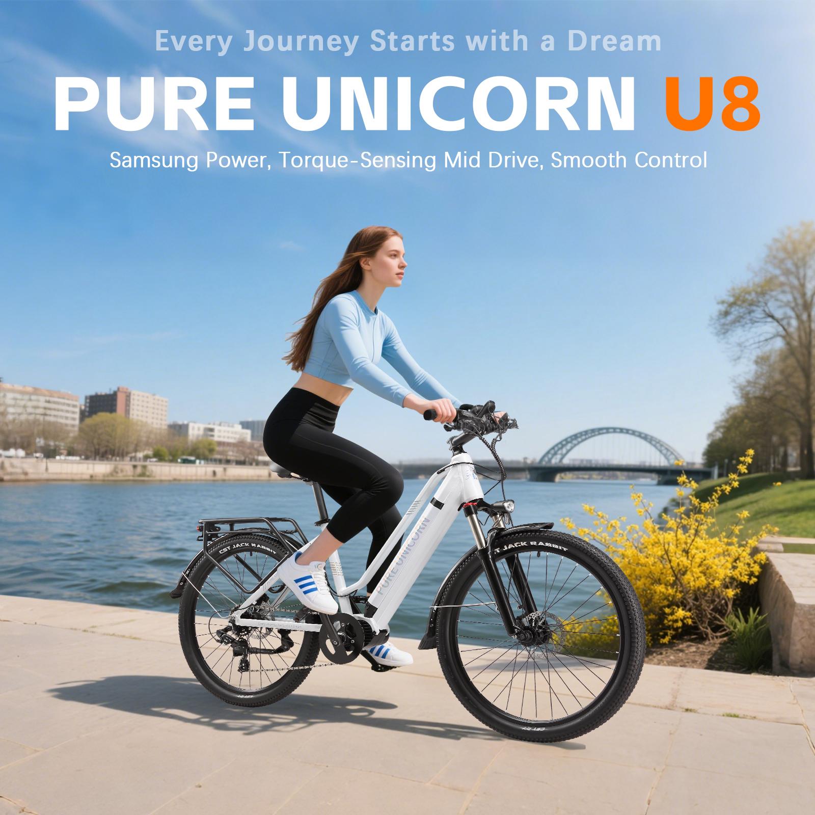 PURE UNICORN U8 All-Terrain Erwachsenen Elektrofahrrad 27,5 Zoll Mountainbike-Reifen Offroad E-Bike 500W Motor 48V14AH Batterie Elektrofahrrad