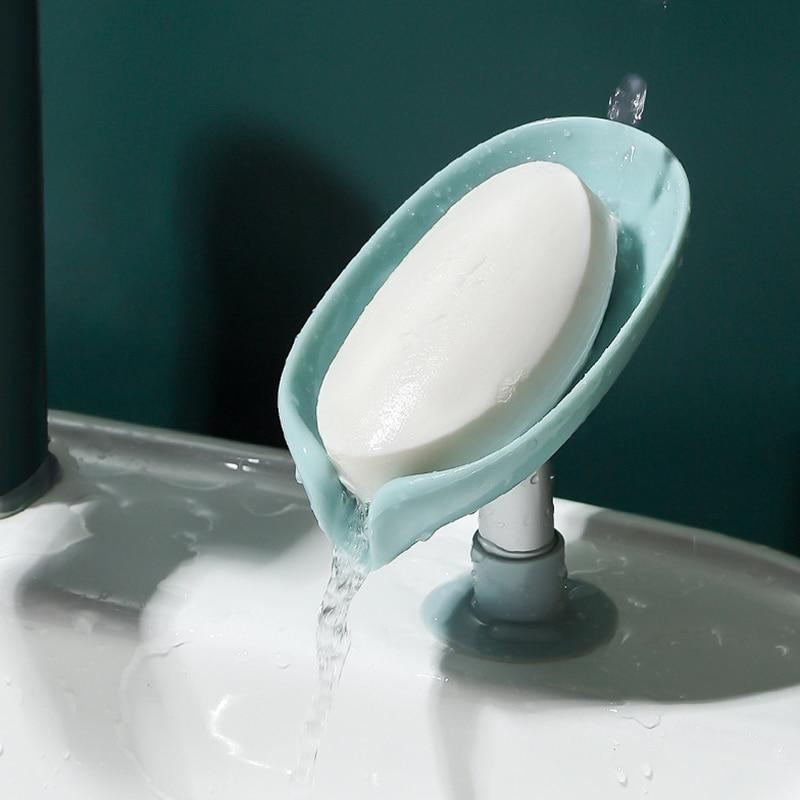2 STÜCKE Saugnapf seife schale Für bad Dusche Tragbare Blatt Seife Halter Kunststoff Schwamm Tablett Für Küche Bad zubehör