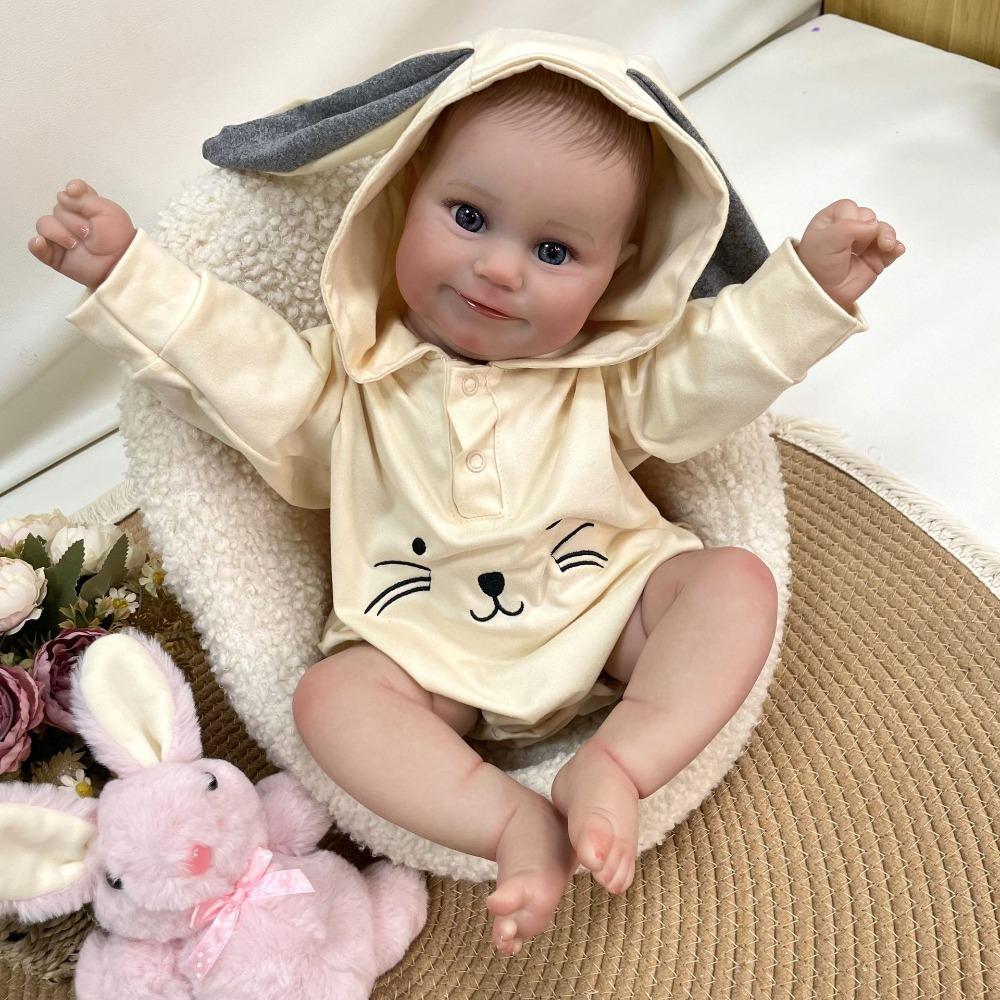 Wahrheit Wie 50 cm Stoffkörper Reborn Babypuppen Maddie Weiche Haptik Realistische Babypuppen mit 3D Hochfarbig Bemalter Haut Lebensechte Neugeborenenpuppen für Kinder