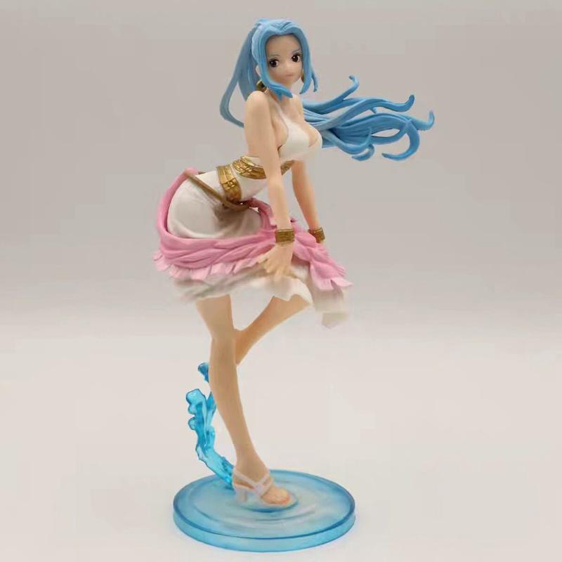 Girl Nefeltari Vivi Princess Blue Long Haired Dress Ver. PVC Action Figures  Vivi Nami Luffy Collectibles Model Toys
