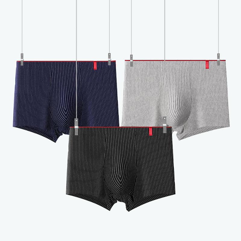 Men Plus Size Panties Stripe Boxers Shorts Boxer Comfortable Cotton Men's Panty Underwear Shorts L-4XL