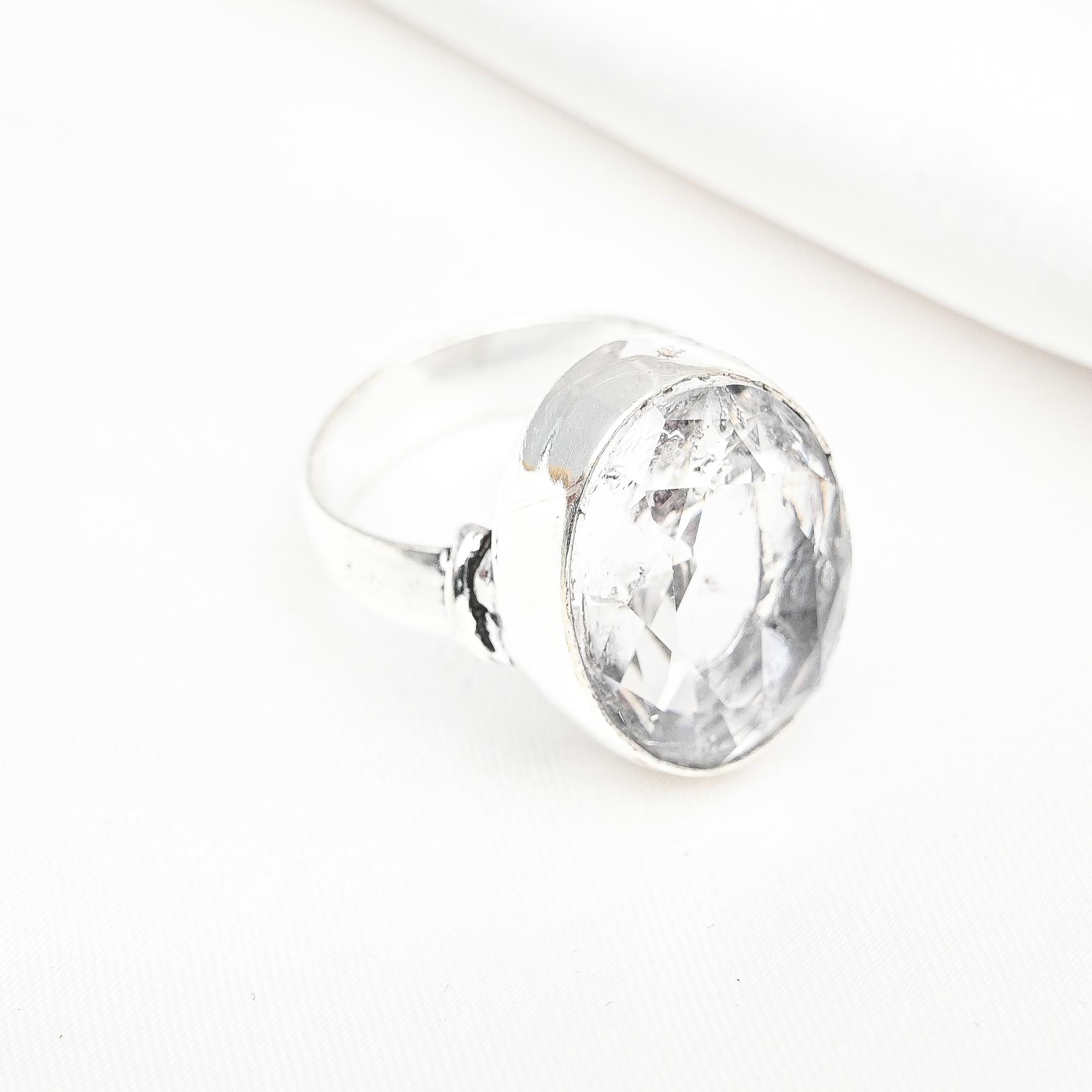 Weißer Topas Ring Edelstein Schmuck, 925 Sterling Silber Ring, handgefertigter Schmuck Geburtsstein Ring, Geschenk für Ihn