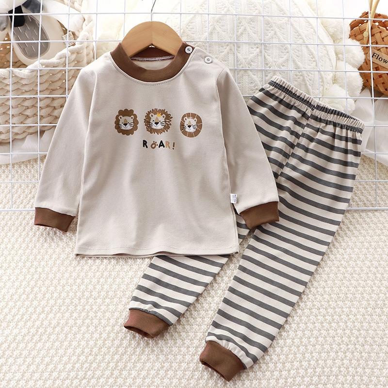 2 teile/satz Winter Kinder Langarm O Neck T Shirt Hosen Set Casual Baggy Anzug Baumwolle Cartoon Printes Outfit