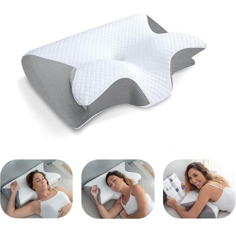 Rebound Memory Foam Butterfly Pillow Breathable Neck Protection Special-shaped Memory Pillow Sleeping Cervical Pillow Bone Correction Pillow