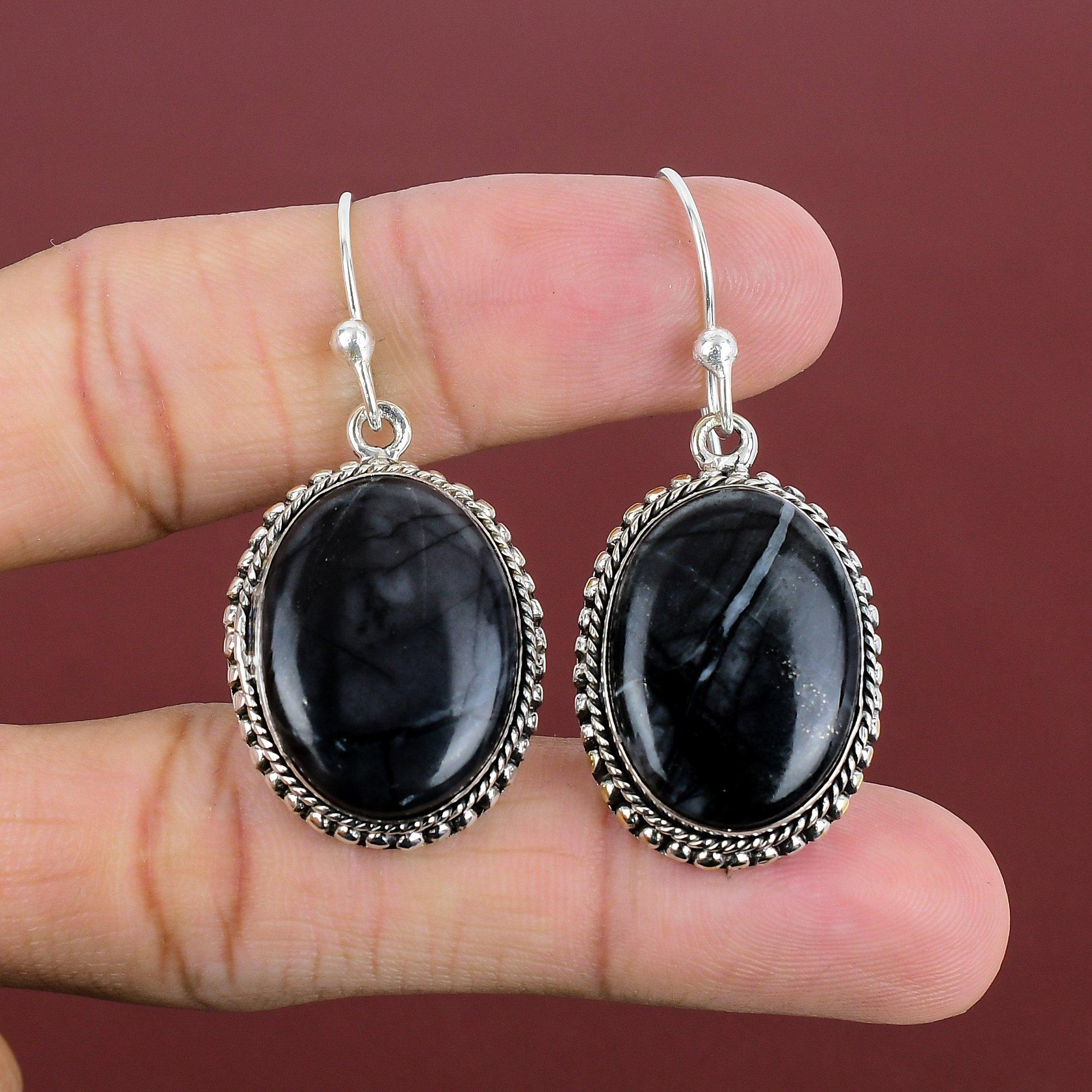 Picasso Jasper Earring Gemstone Earring 925 Sterling Silver Earring Brand New Vintage Jewelry Antique Earring Handmade Jewelry Gifts For Her